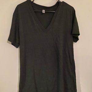 Men’s M American Apparel heather gray v neck tee